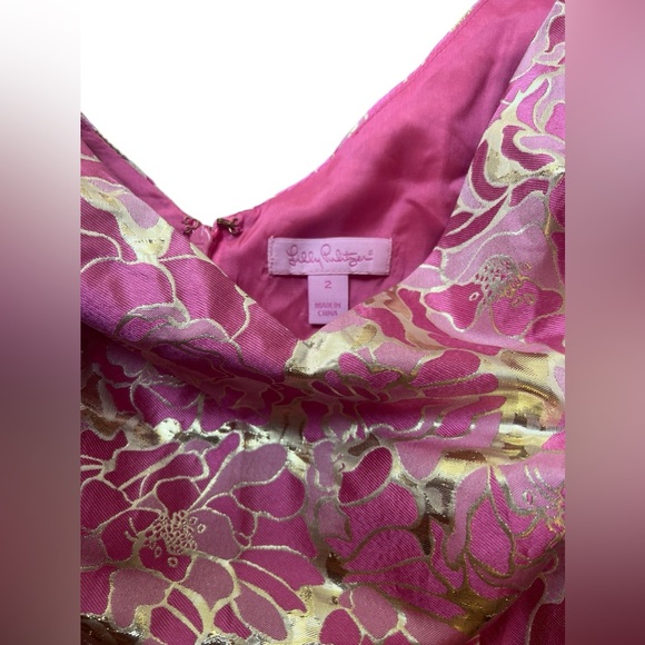 Lilly Pulitzer Kiki Metallic Silk Cocktail Dress - Picture 7 of 9